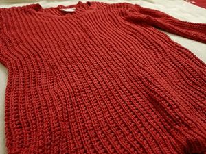 Beautiful Red Crochet Top ..Full Sleeves And Free
