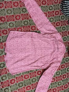 Pink Patterned Button-Down Shirt