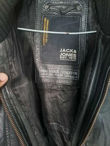 Original Jack &amp; Jones Leather Jacket brand L size