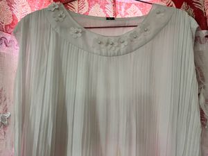 White Floral Detail Blouse