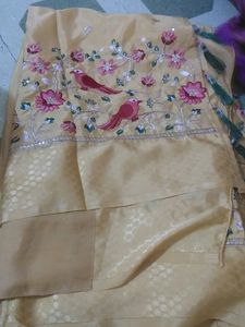 Gold Color Sadi With Blause