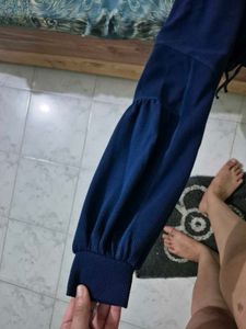 Blue Crop Sweatshirt Top