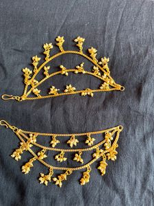 Three Layered Pearl Maati For Earrings