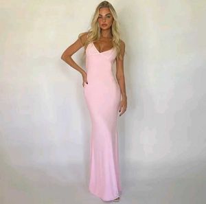 Plunging Neck Maxi Dress