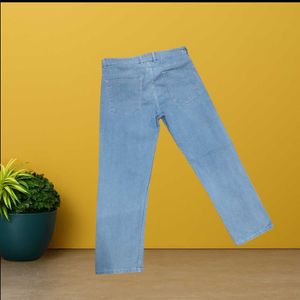 women blue straight jeans size 36 (O-75)