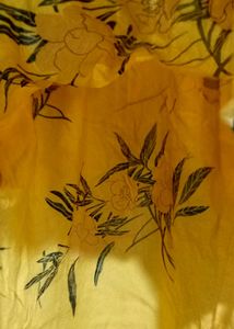 Perfect Floral Print Yellow Top With Bell Sleeves
