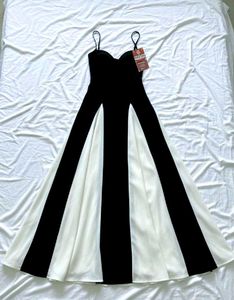 Elegant Black &amp; White Maxi Dress