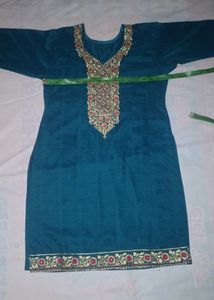 Teal Embroidered Kurta Set