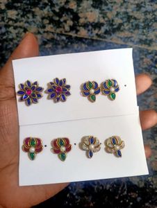Stud Earrings 4 Pairs