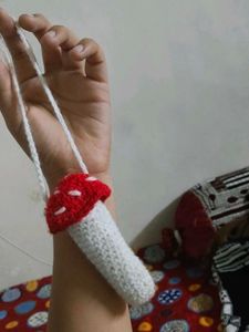 Crochet Mushroom Lipstick Holder