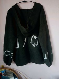 Dark Green Cat Cardigan