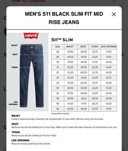 Levis 511 Distressed Jeans
