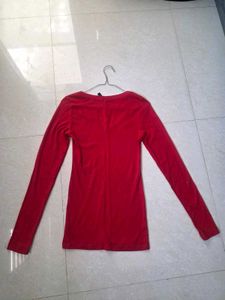 Red Long Sleeve Top