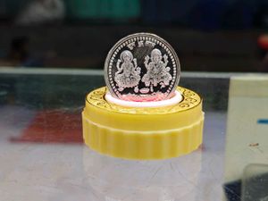 Pure Silver Religious Coins For Dipawali