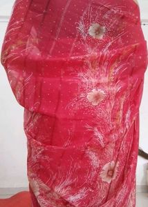 Dark Pink Floral Saree