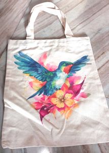 Hummingbird Floral Tote Bag