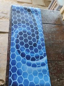 Blue Hexagon Print Fabric