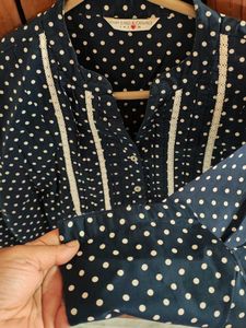 Polka Dot Blouse with Lace Detail