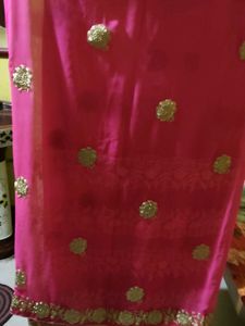 Pink Embellished Saree