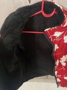 Red Half Sleeve Winter Jacket