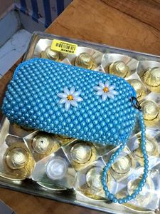 Beaded Flower Pouch