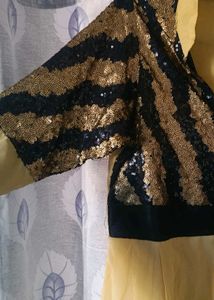 Yellow Nd Black Ethnic Gown For Wedding Season ❤️