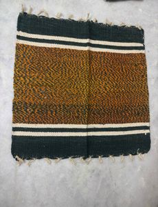 Rustic Handwoven Floor Mat with Tassels-4