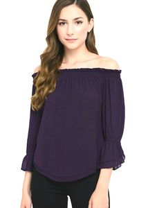 Purple Pinteresty Off-shoulder Top