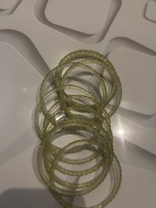 EXLUSIVE RAIN DROP LIGHT GREEN BANGLES FOR SALE