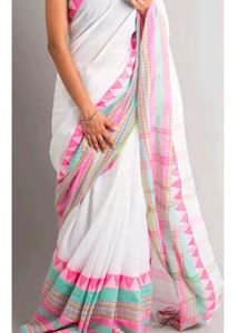 33)Begumpuri Saree (White 🤍 Multicolour)