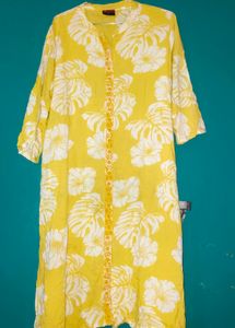 Yellow Floral Print Kurta