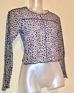 Size S Animal Print Sheer Top