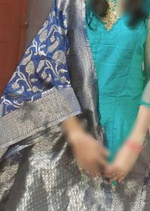 Teal Embroidered Indian Dress 👗 New
