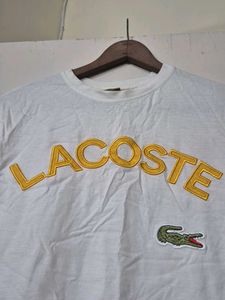 Lacoste White Graphic Tee