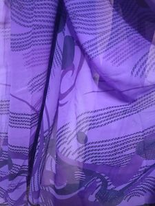 Purple Georgette Poonam Saree With Glitter Work