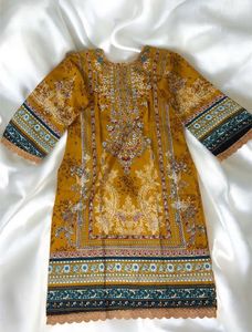 Winter Pakistani Full Sleeve Yellow 3 Piece Set