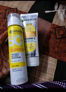 Garnier Face Cleanser Or Sunscreen Spf 50 New