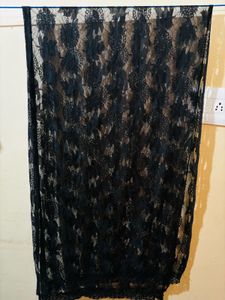 ₹100 Net floral black dupatta