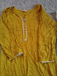 Yellow As White kurti Set