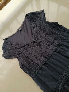 Elegant Black Lace Dress🩶