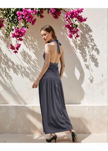 Elegant Black Halter Maxi Dress