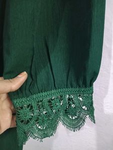 dark green abaya with dupatta