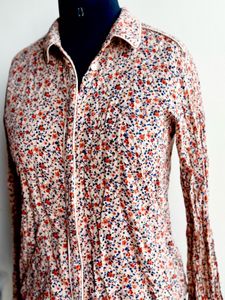 Softest cotton shirt in a perfect Nude floral prin