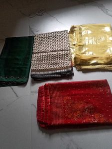 Red Floral Print Dupatta