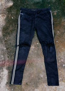 Striped Denim Pants