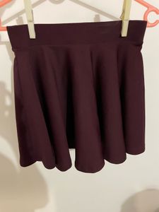 Wine Coloured Flared Skirt