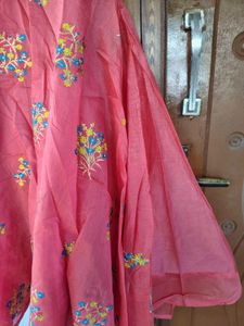 Cute Pink Embroidered Anarkali