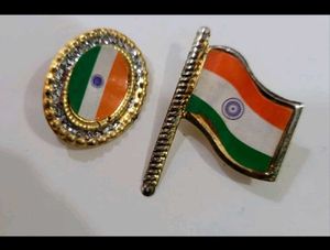 Pack 2 Indian National Flag Coat Pins / Broochs