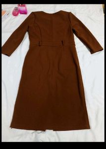 Brown Long Sleeve Dress