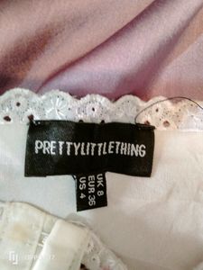 Preetylittlething Lace Trim Corset Crop Top